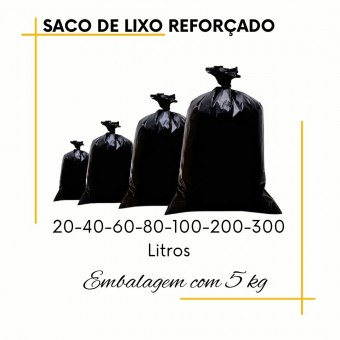 Saco Lixo Preto Reforçado com 5kg