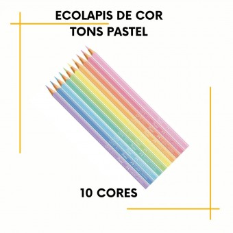 Lápis de Cor Ecolapis 10cores Pastel
