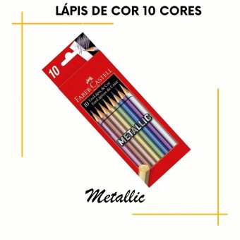 Lápis de Cor Ecolapis 10 cores Metallic Faber castell
