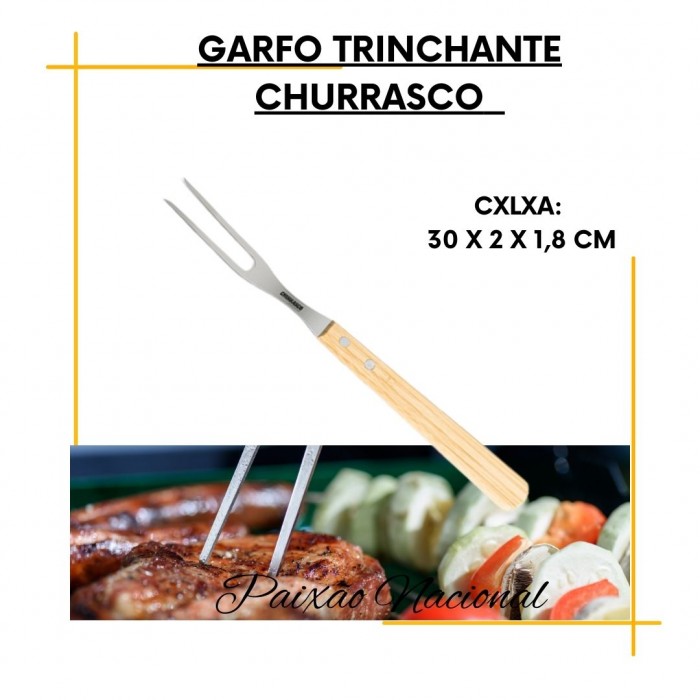 Garfo Trinchante para Churrasco Linha Paixão Nacional- Gourmet Mix