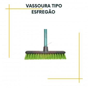 Vassoura Tipo Escovão Lava Casa com cabo