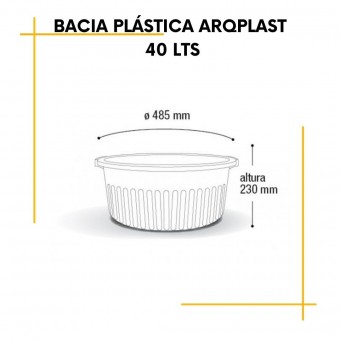 Bacia plástica 40 litros