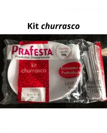 Kit churrasco com 10 pratos + 10 garfosd + 10 facas