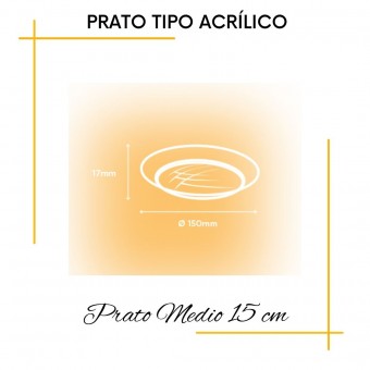 Prato Descartável Tipo Acrílico Redondo Sobremesa com 10 unidades -Prafesta