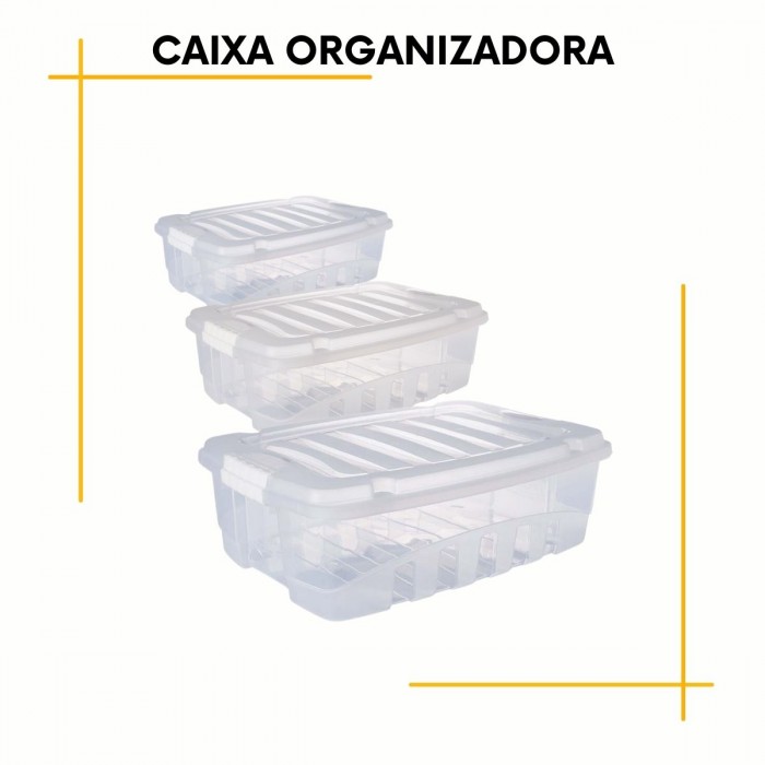 Caixas de Plástico Resistente Organizadoras-Baixa