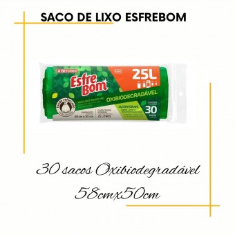 Saco Lixo Oxibiodegradável 30 sacos  Esfrebom