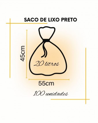 Saco de lixo - comum - pacote C/100 unidades - 20  Litros