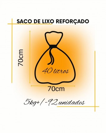Saco de lixo reforçado de 40 litros 