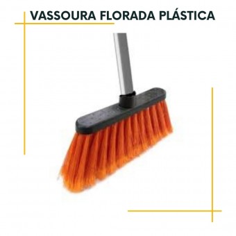 Vassoura Florada SB Plástica com cabo