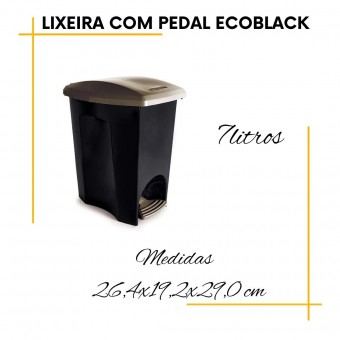 Lixeira Ecoblack Pedal  Plasutil