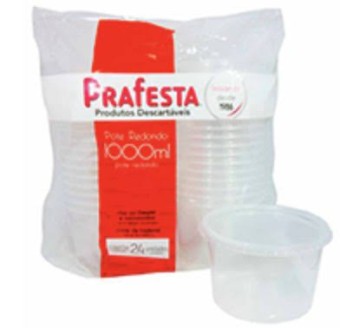 POTE REDONDO 1000ML C/TAMPA C/24 PRAFESTA