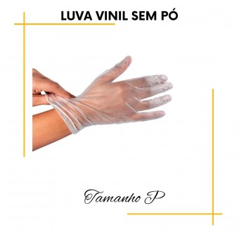 Luva Vinil  Descartável sem  pó