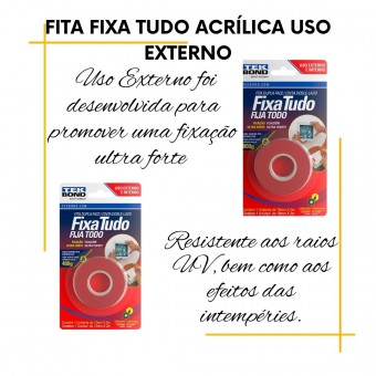 Fita Adesiva Dupla Face uso Externo - Tek Bond