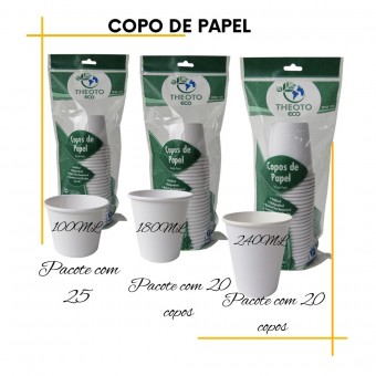 Copos Descartáveis de Papel -Theotto