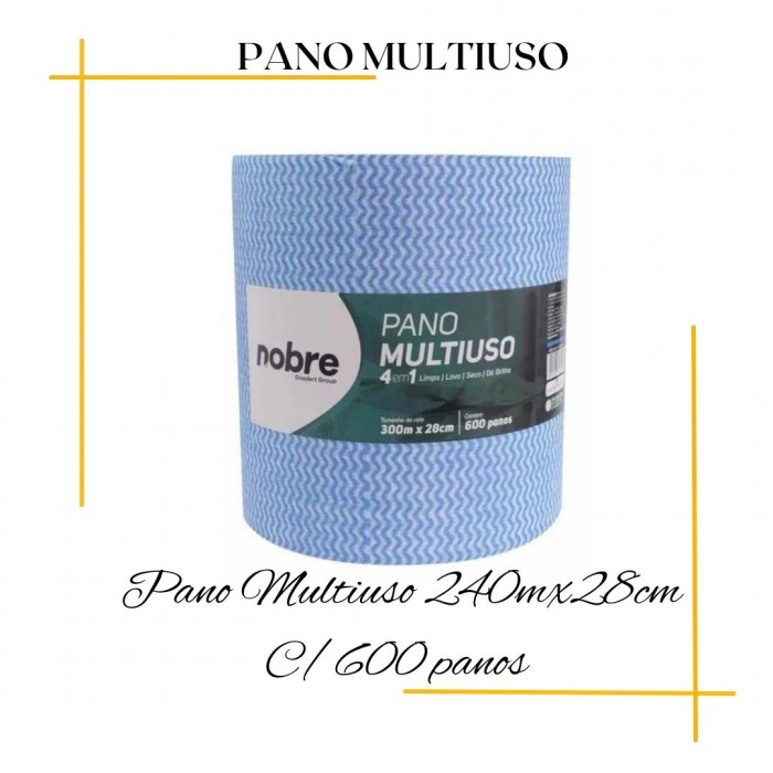Pano Multiuso Azul com 200 metros 500 panos - Nobre