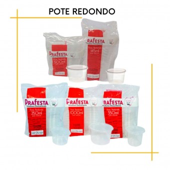 Pote/Marmita para Freezer e Micro-ondas Redondo - Prafesta