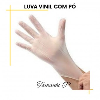 Luva Vinil Descartável com pó