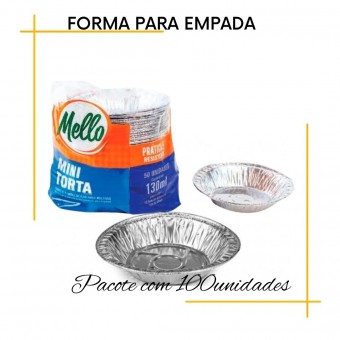 Forminha De Empada  Descartável 100unidades  - Mello Volume 130ml