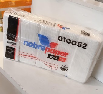 PAPEL INTERFOLHA 23x23CM 1000FL FS 3DOBRAS CEL NOBREPAPER