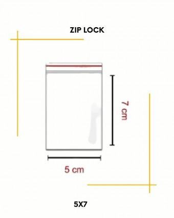 Saco Zip lock n1 5cmx7cm C/100 unidades