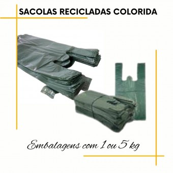 Sacola de Plástico Reciclada Preta reciclada com 1KG