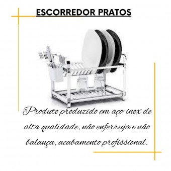 Escorredor de Louça Inox com Porta Talher- Mak Inox