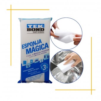 Esponja Mágica para Limpeza Tekbond 3 Unidades