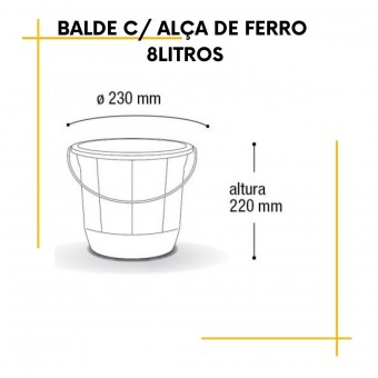 Balde Alça de Ferro - 8 litros 