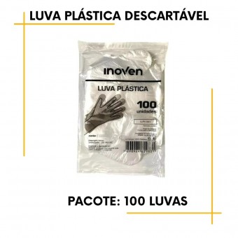 Luva  Plástica Descartável 100 unidades