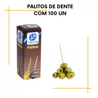 Palitos de Dente caixa com 100 unidades Theoto