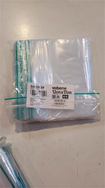 Saco Zip Lock 12cmx17cm - N6 C/50 unidades 