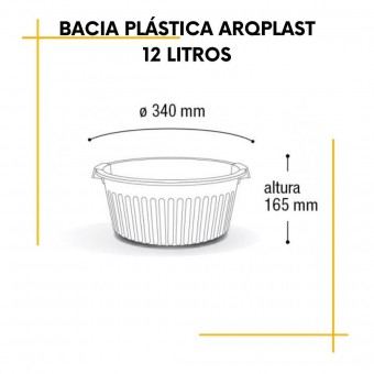 Bacia Plástica - 12 litros