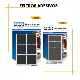 Feltro deslizante Quadrado protetor para móveis -Preto-TekBond