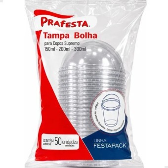 TAMPA BOLHA 150/200/300ML C/50 PRAFESTA