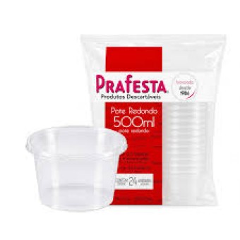 POTE REDONDO 500ML C/TAMPA C/24 PRAFESTA