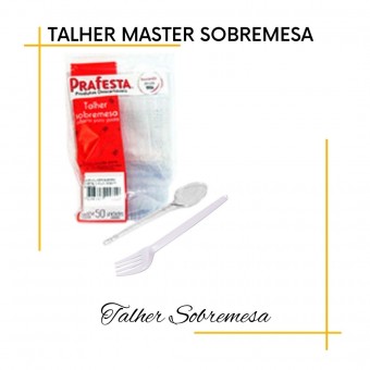 Talheres Descartáveis sobremesa com 50 unidades -Prafesta