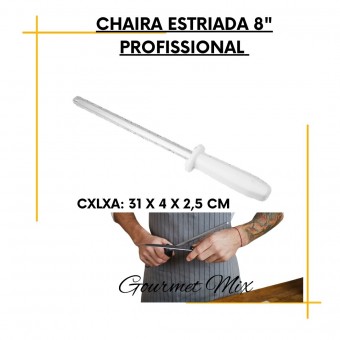 Chaira Estriada 8" Profissional da Gourmet Mix-Linha do Chef