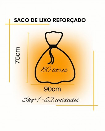 Saco de lixo reforçado de 80 litros 
