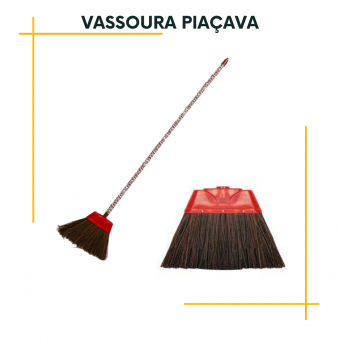 Vassoura Piaçava Com cabo