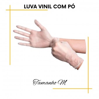 Luva Vinil Descartável com pó