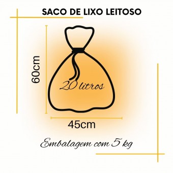 Saco Lixo Leitoso com 5Kg