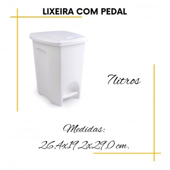 Lixeira Plasutil Pedal Branca
