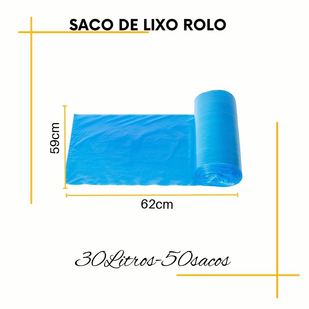 Sacos para Lixo Mega Fort Econômica Rolo Azul