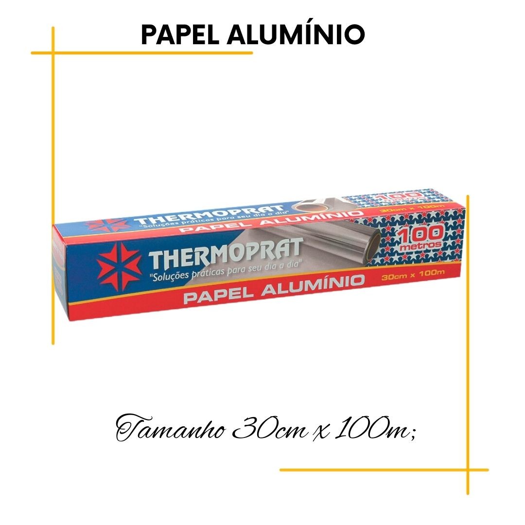 Com produtos de alta qualidade, a Thermoprat a cada ano
aumenta a quantidade de itens em sua linha de descartáveis.
A nossa missão é oferecer produtos para facilitar a vida de quem está
na cozinha, seja em casa, no comércio, na indústria ou em eventos.
MEDIDA : 30cm x 100m
FECHAMENTO MANUAL :
QUANTIDADE : 01 Rolo