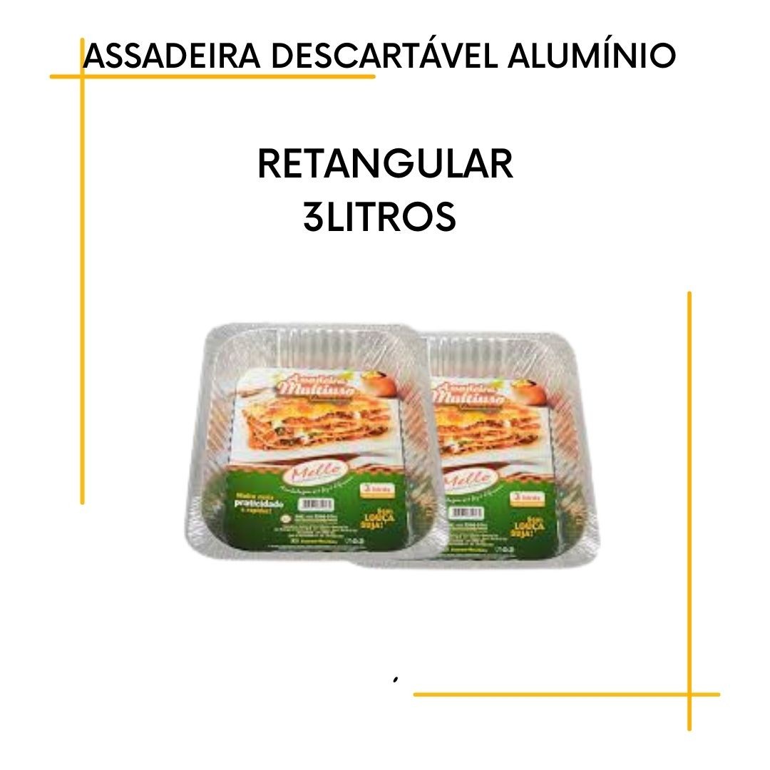 MODELO: ASSADEIRA, FORMA, TRAVESSA, ALUMÍNIO, DESCARTÁVEL, MULTIUSO, FRANGO, CARNE, SOBREMESA, ARROZ, IDEAL PARA FESTAS, EVENTOS E NATAL.