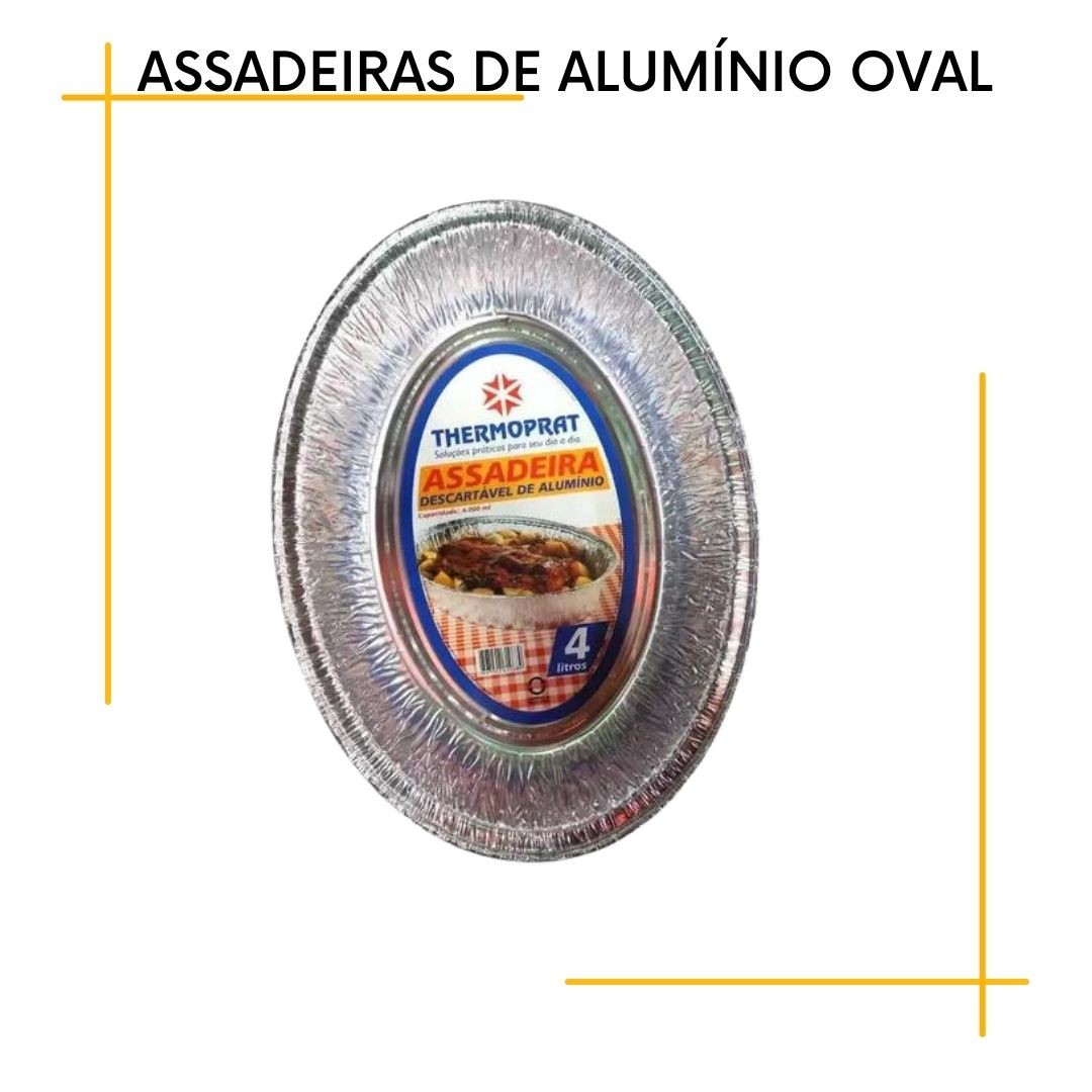 Marca: Thermoprat;
Modelo: Assadeira de Alumínio;
Comprimento: 38,5cm;
Largura: 28cm;
Altura: 7,5cm;
Composição: Alumínio;
Capacidade: 4 Litros;
Quantidade: Unidade;