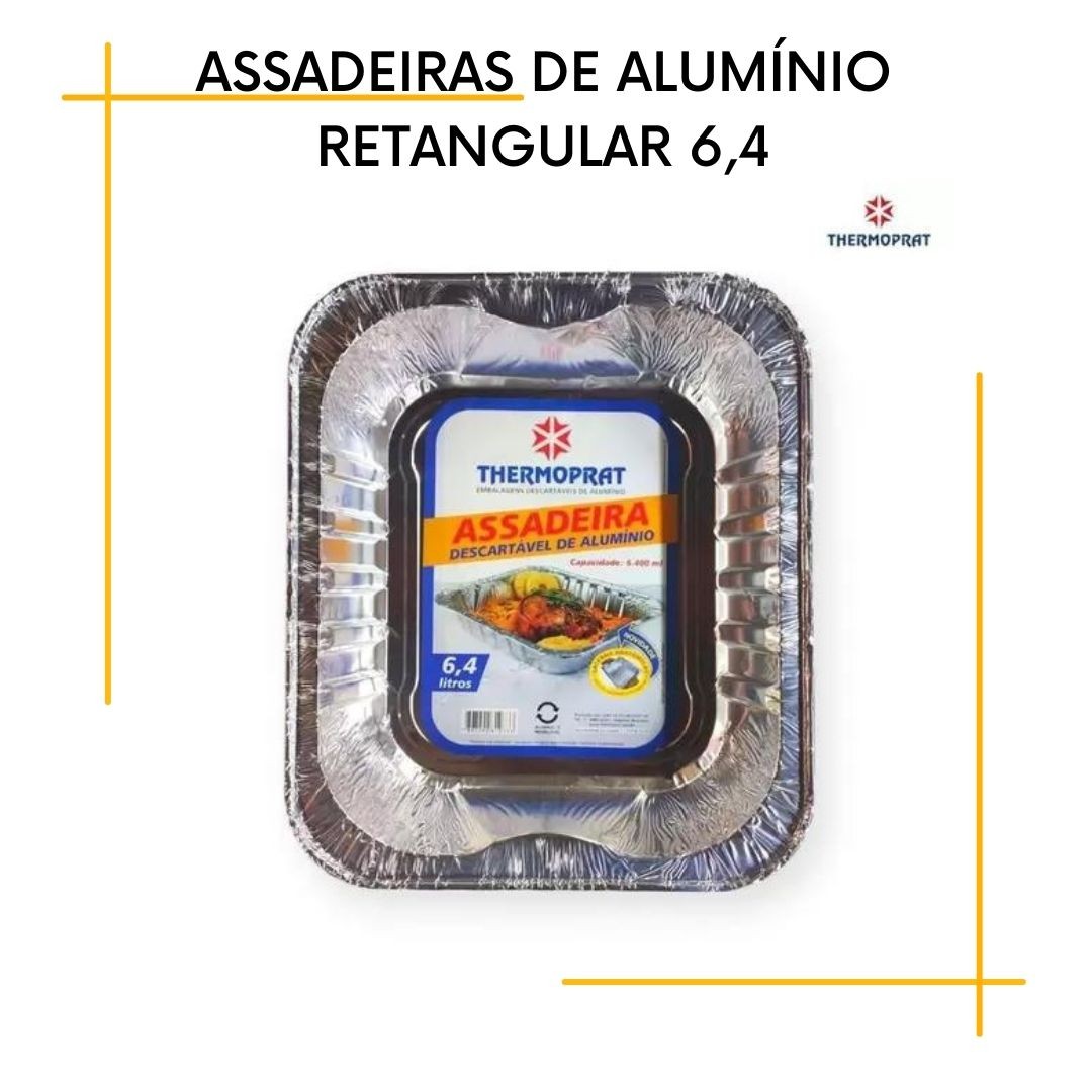 Marca: Thermoprat;
Modelo: Retangular;
Comprimento: 41,5cm;
Largura: 35,5cm;
Altura: 8cm;
Composição: Alumínio;
Capacidade: 6,4 Litros;
Quantidade: Unidade;