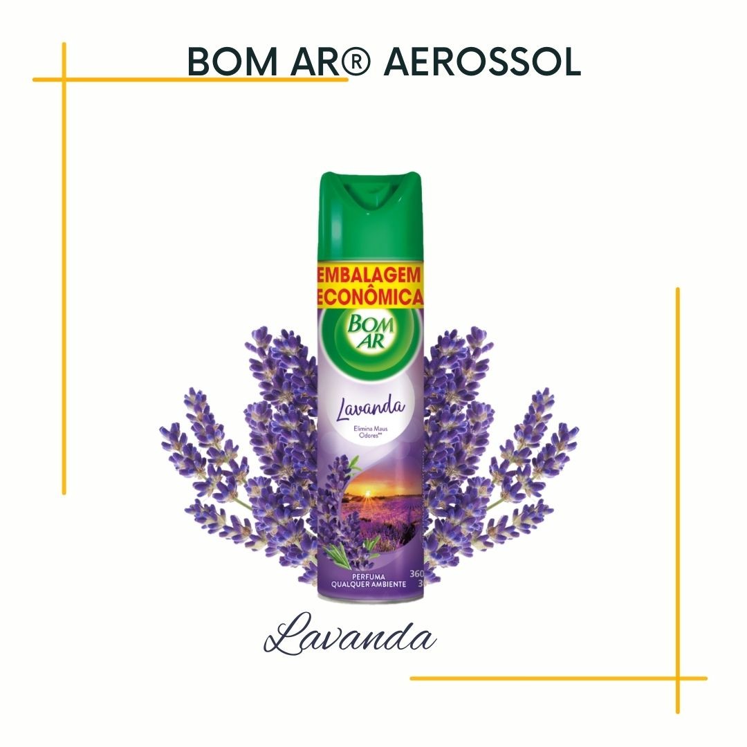 Crie uma atmosfera mais relaxante em casa. Com o Bom Ar® Aerossol de Lavanda, você leva a doçura suave e calmante da lavanda para todos os ambientes.